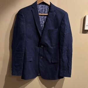 Navy Blue Men's Linen Blazer